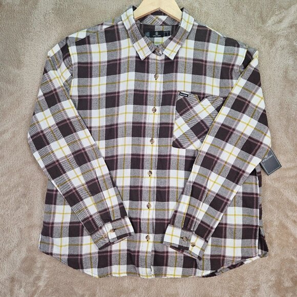 NWT Volcom Plaid To Meet U Long Sleeve Shirt $65 Button-Down Outdoor Women's M - Picture 2 of 12